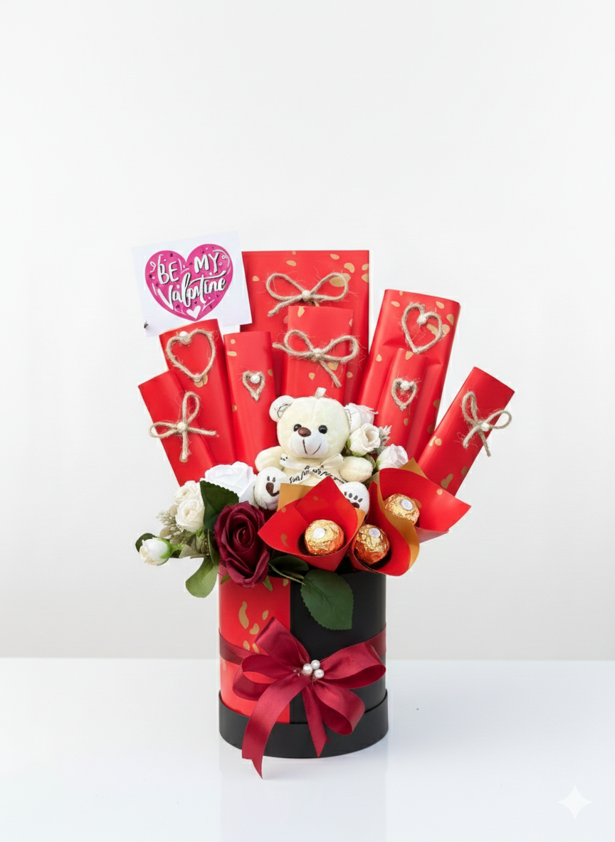 Be Mine Valentine Teddy Box