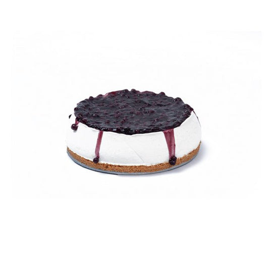 Round dessert with white base, dark purple topping, and pink filling on a white background. Send flowers to islamabad. send flowers to pakistan