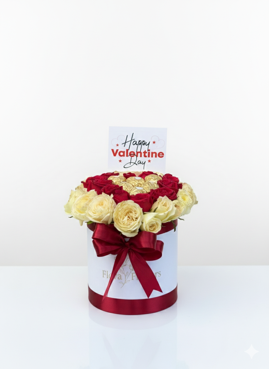 Golden Heart Rose Box