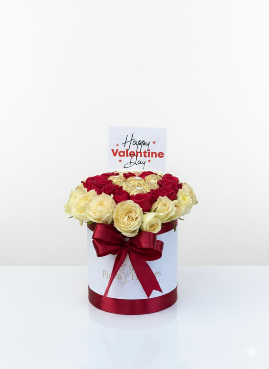 Golden Heart Rose Box