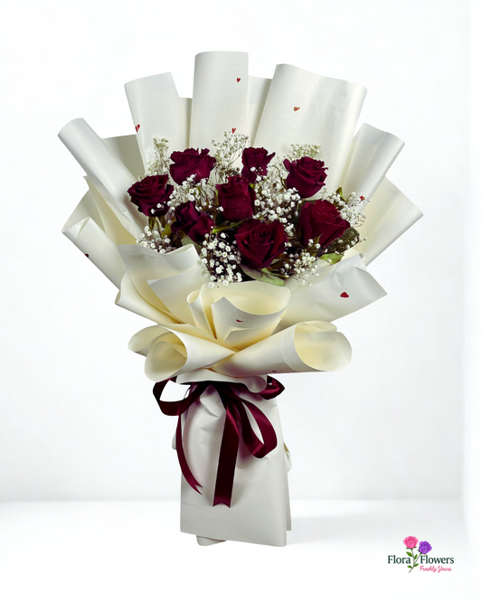 Display of various flower bouquets with 'Order Now' button overlay.